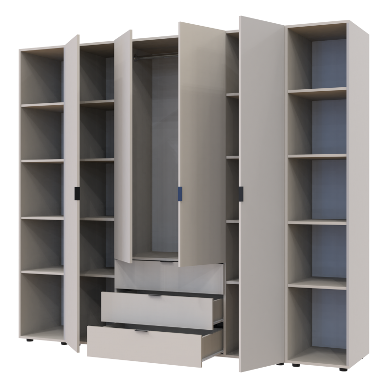 Распашная шкаф для одежды Гелар с 2 Этажерками Кашемир 4 ДСП 231.4х49.5х203.4 (80737648)