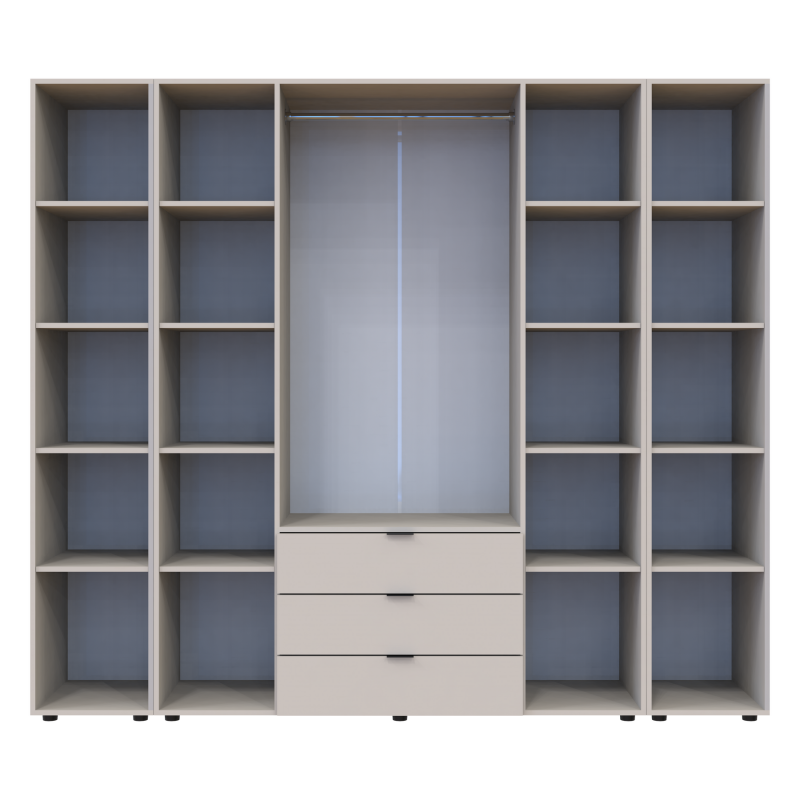 Распашная шкаф для одежды Гелар с 2 Этажерками Кашемир 4 ДСП 231.4х49.5х203.4 (80737648)