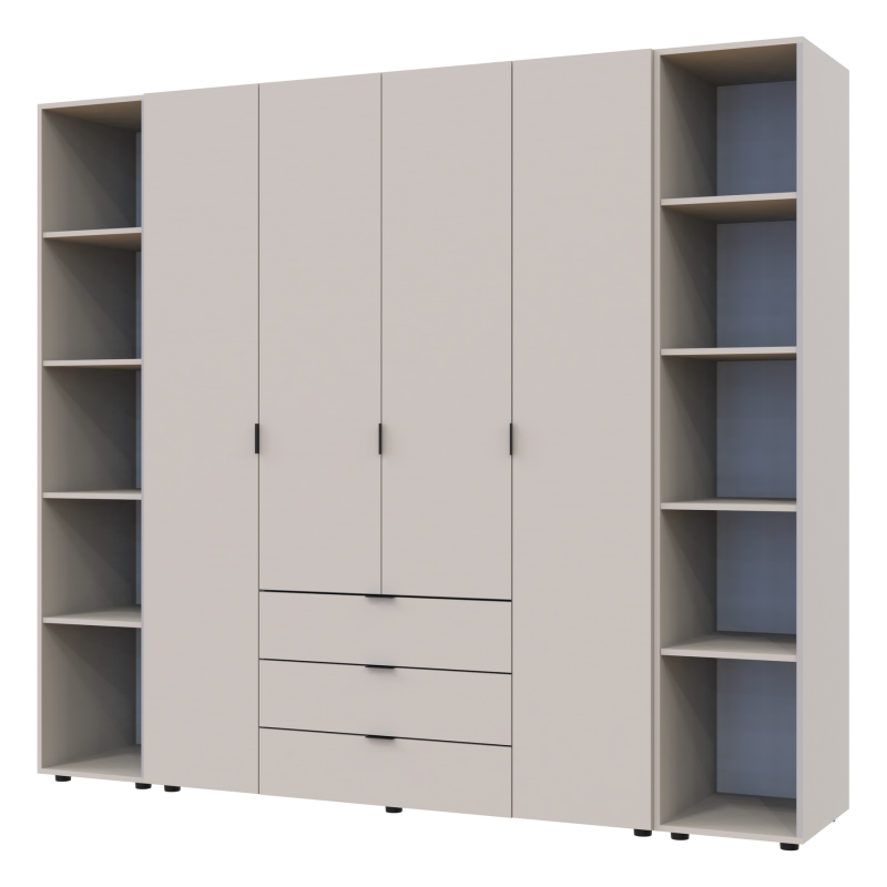 Распашная шкаф для одежды Гелар с 2 Этажерками Кашемир 4 ДСП 231.4х49.5х203.4 (80737648)