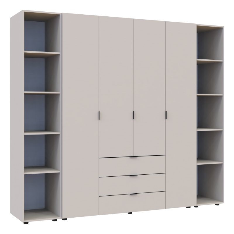 Распашная шкаф для одежды Гелар с 2 Этажерками Кашемир 4 ДСП 231.4х49.5х203.4 (80737648)