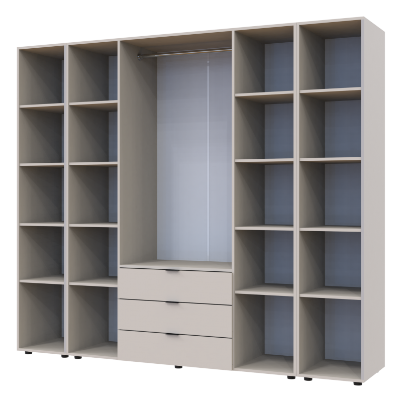 Распашная шкаф для одежды Гелар с 2 Этажерками Кашемир 4 ДСП 231.4х49.5х203.4 (80737648)