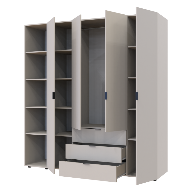 Распашной шкаф для одежды Гелар с Этажеркой Кашемир 4 ДСП 193.2х49.5х203.4 (80737647)