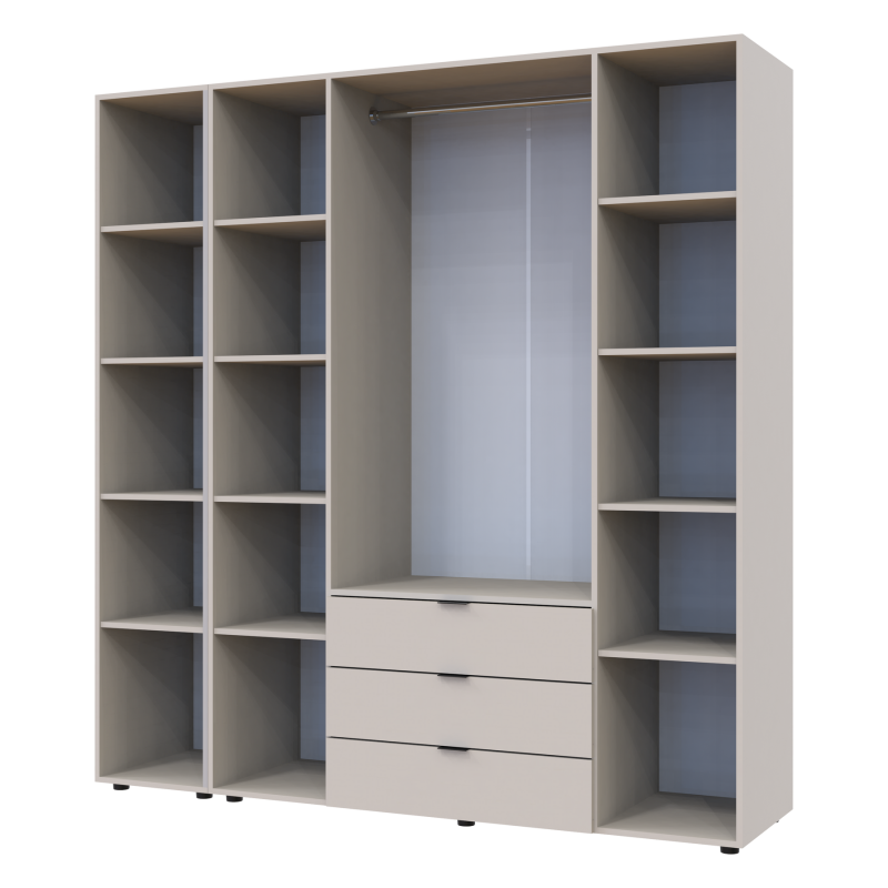 Распашной шкаф для одежды Гелар с Этажеркой Кашемир 4 ДСП 193.2х49.5х203.4 (80737647)