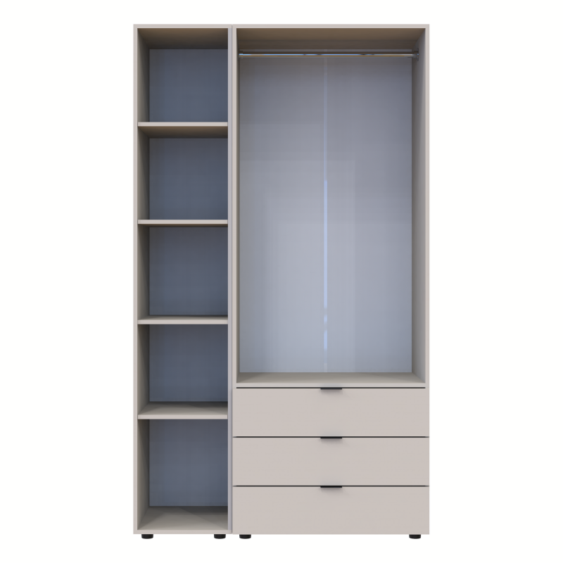 Распашной шкаф для одежды Гелар с Этажеркой Кашемир 2 ДСП 115.7х49.5х203.4 (80737643)