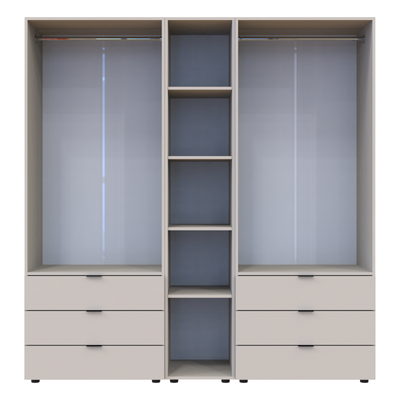 Распашная шкаф для одежды Гелар с Этажеркой Кашемир 2+2 ДСП 193.2х49.5х203.4 (80737649)