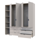 Распашная шкаф для одежды Гелар с Этажеркой Кашемир 2+2 ДСП 193.2х49.5х203.4 (80737649)