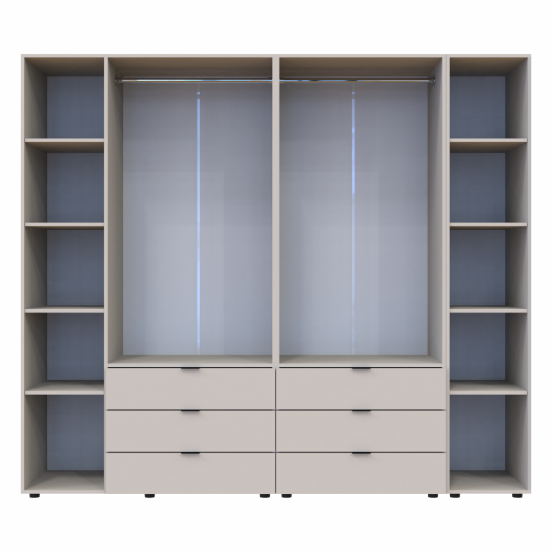 Распашная шкаф для одежды Гелар с Этажеркой Кашемир 2+3 ДСП 231.9х49.5х203.4 (80737650)