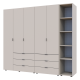 Распашная шкаф для одежды Гелар с Этажеркой Кашемир 2+3 ДСП 231.9х49.5х203.4 (80737650)