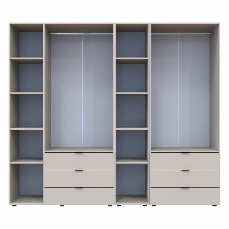 Распашная шкаф для одежды Гелар с Этажеркой Кашемир 2+3 ДСП 231.9х49.5х203.4 (80737650)