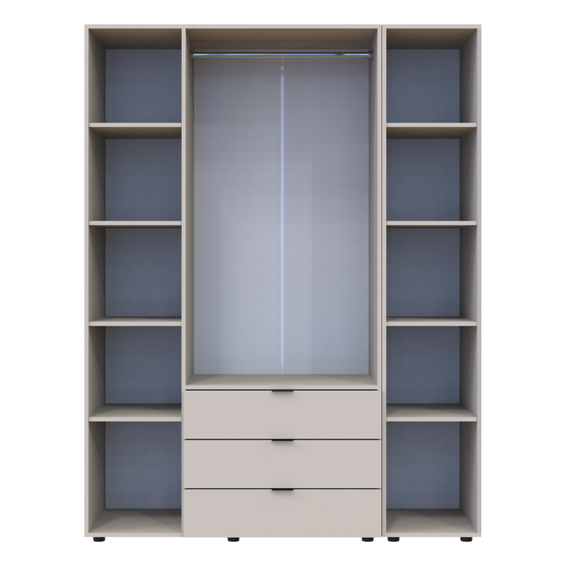 Распашная шкаф для одежды Гелар с Этажеркой Кашемир 3 ДСП 154.4х49.5х203.4 (80737645)