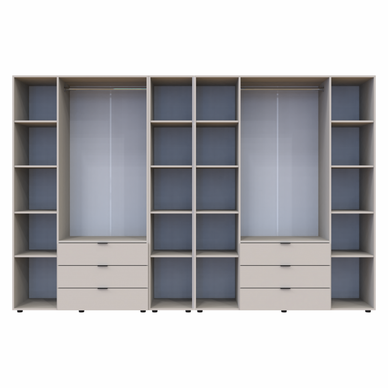 Распашная шкаф для одежды Гелар с Этажеркой Кашемир 3+4 ДСП 309.4х49.5х203.4 (80737653)