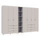 Распашная шкаф для одежды Гелар с Этажеркой Кашемир 3+4 ДСП 309.4х49.5х203.4 (80737653)