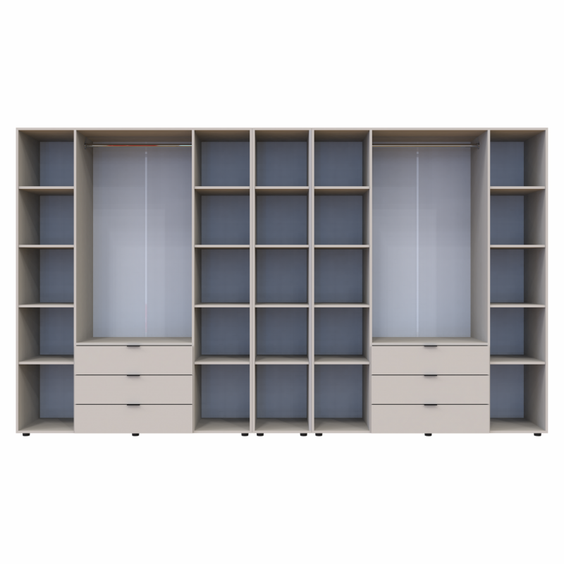 Распашная шкаф для одежды Гелар с Этажеркой Кашемир 4+4 ДСП 348.2х49.5х203.4 (80737654)