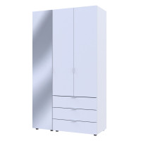 Шкаф для одежды Гелар Белый 2ДСП/Зеркало 116.5х49.5х203.4 (42002154)