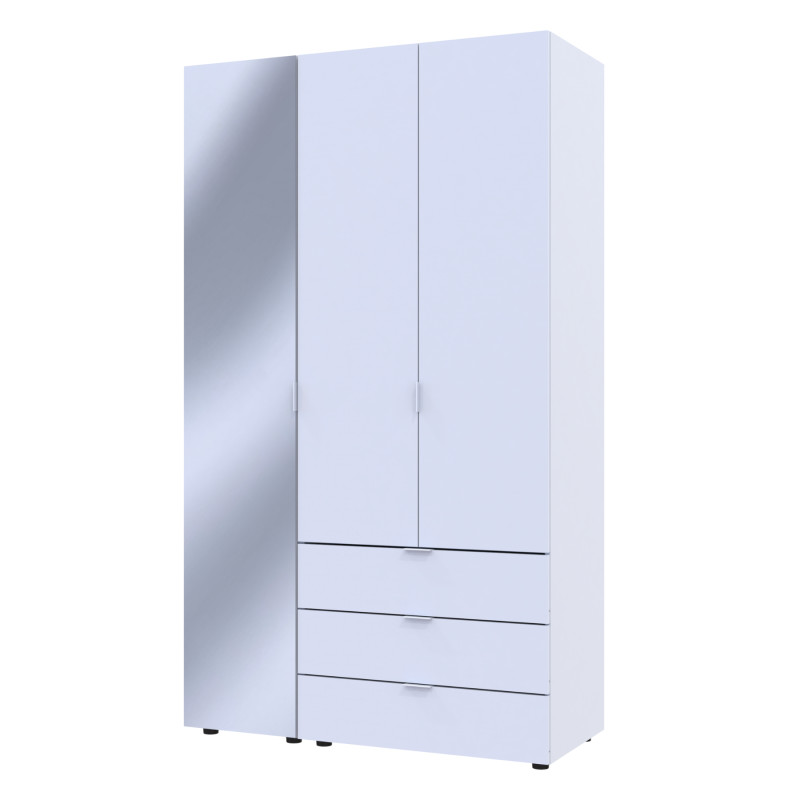 Шкаф для одежды Гелар Белый 2ДСП/Зеркало 116.5х49.5х203.4 (42002154)