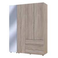 Szafa Gelar Sonoma Oak z 3 płytami wiórowymi i lustrem, 155,3 x 49,5 x 203,4 cm (42002159)
