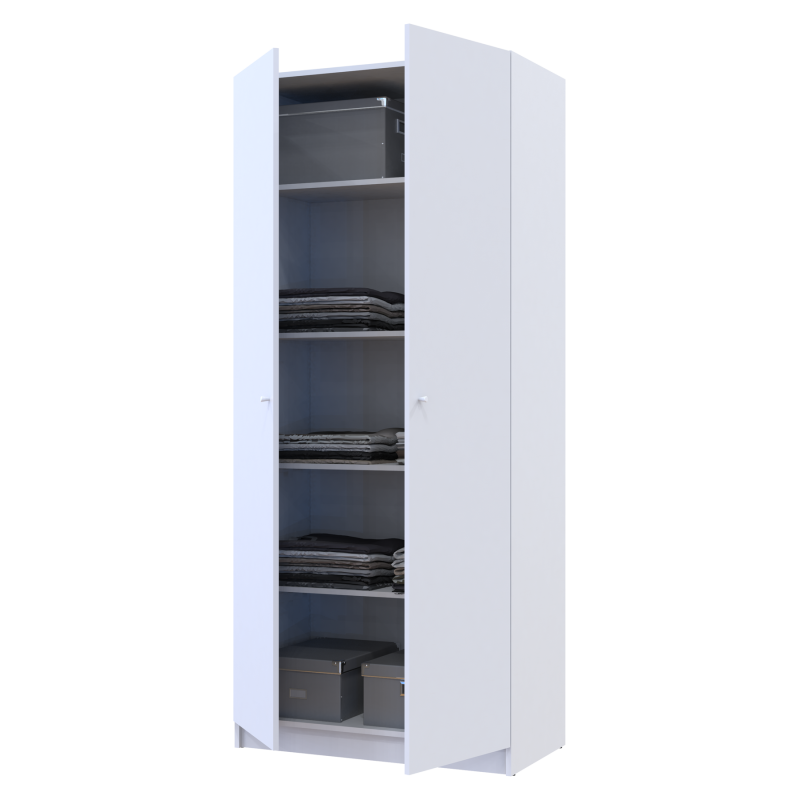 Шкаф для одежды Промо с полками Белый 2 ДСП 90х48х204 (42005100)