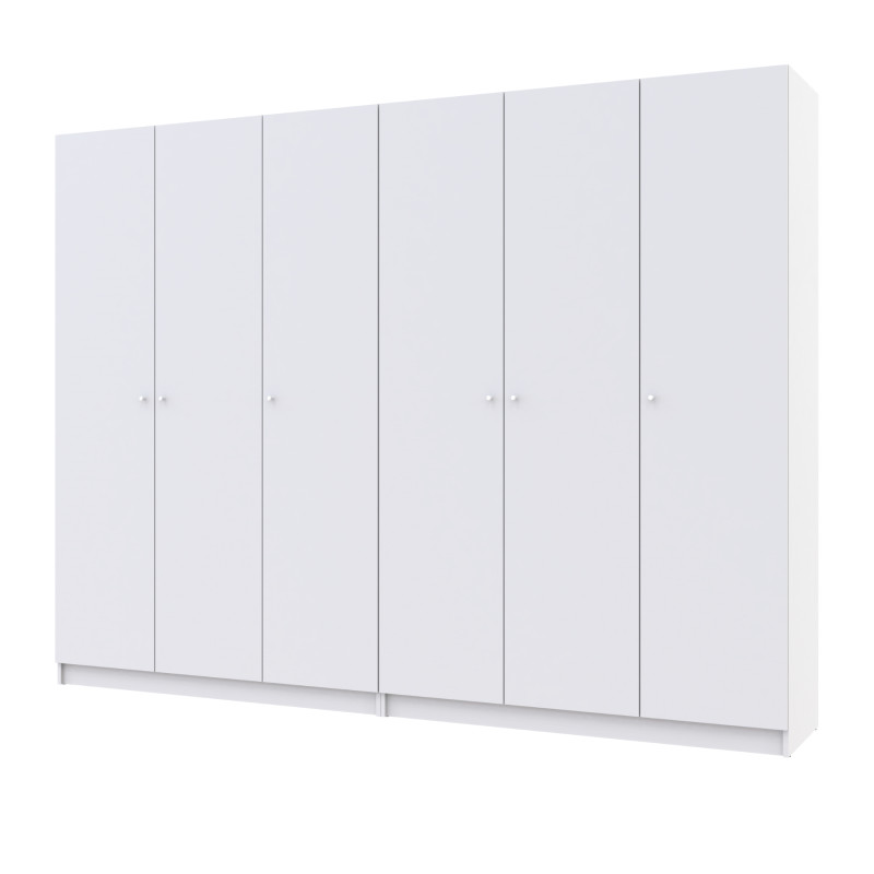 Шкаф для одежды Промо Белый 3+3 ДСП 270х48х204 (42005006)