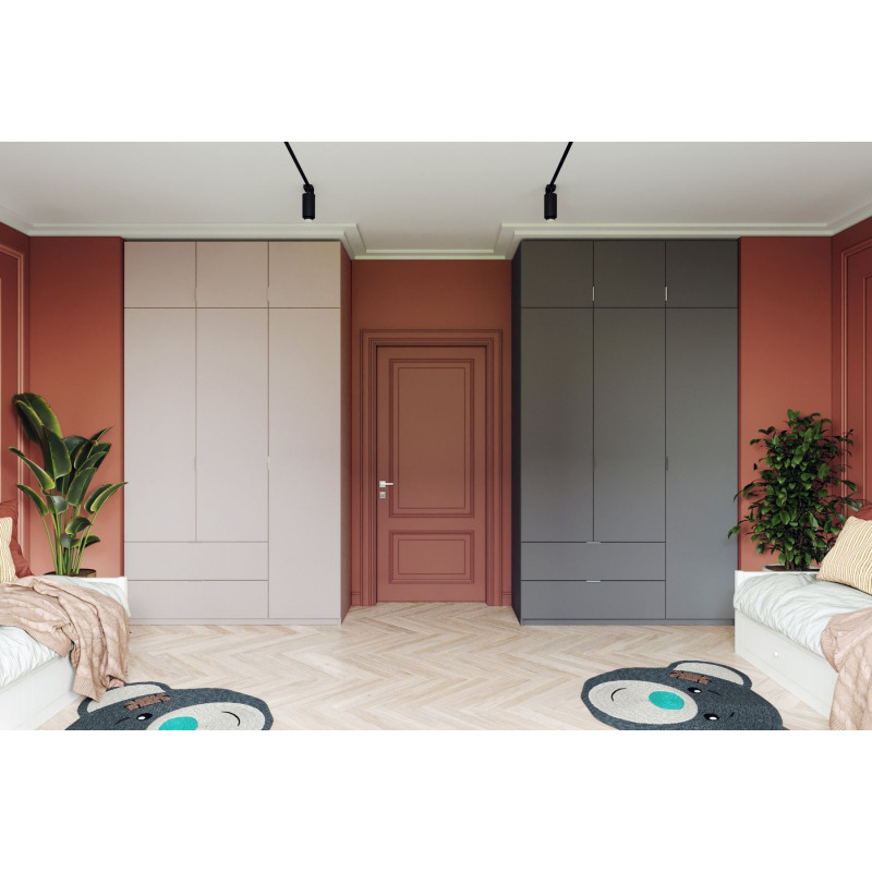 Распашная шкаф для одежды Лукас Графит 3ДСП 135х50х240 (80737801)