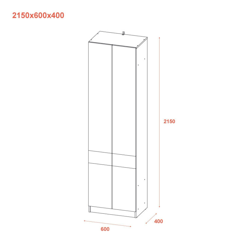 Шкаф для одежды Сола Канноло/Кашемир ДСП 60х40х215 (44900370)