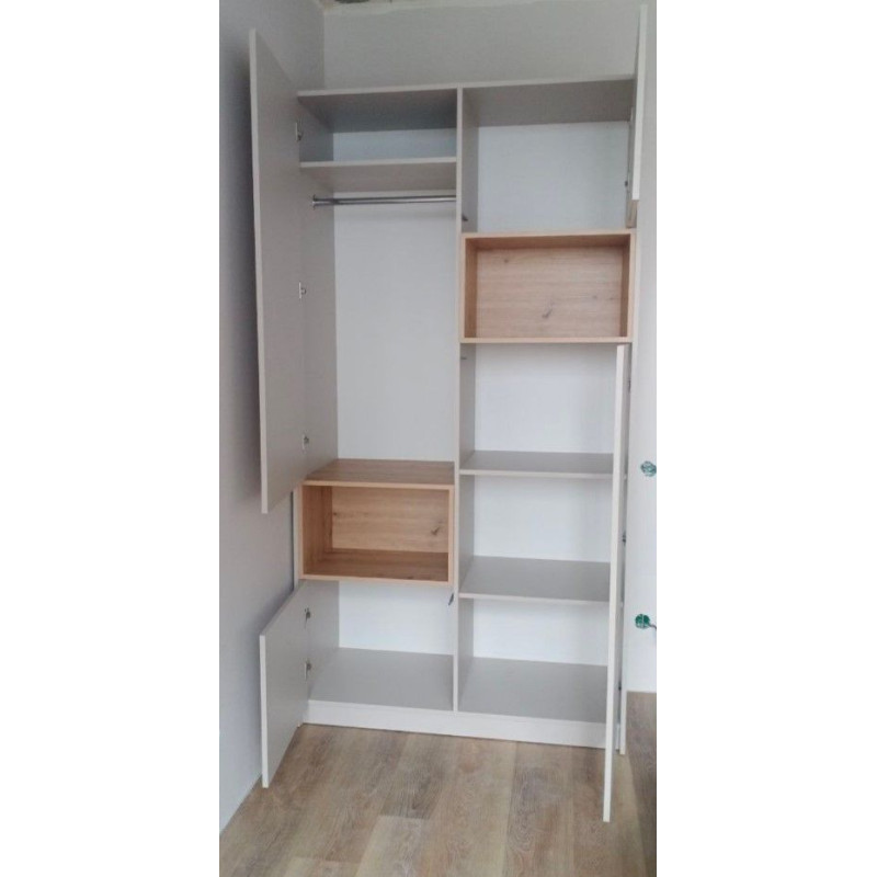 Шкаф для одежды с нишей Дейл Кашемир/Дуб Артизан 2 ДСП 115.2х52х220 (80737725)