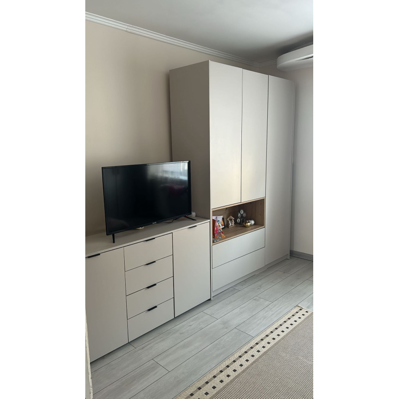 Шкаф для одежды с нишей Дэйл Кашемир/Дуб Артизан 3 ДСП 150х52х220 (80737726)