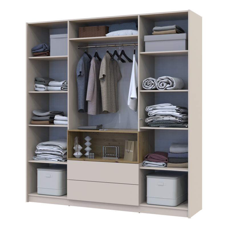 Шкаф для одежды с нишей Дейл Кашемир/Дуб Артизан 4 ДСП 206х52х220 (80737727)