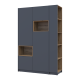 Шкаф для одежды с нишей и этажеркой Дэйл Графит/Дуб Эвок 2 ДСП 143.2х52х220 (44900335)