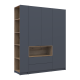 Шкаф для одежды с нишей и этажеркой Дейл Графит/Дуб Эвок 3 ДСП 178х52х220 (44900337)