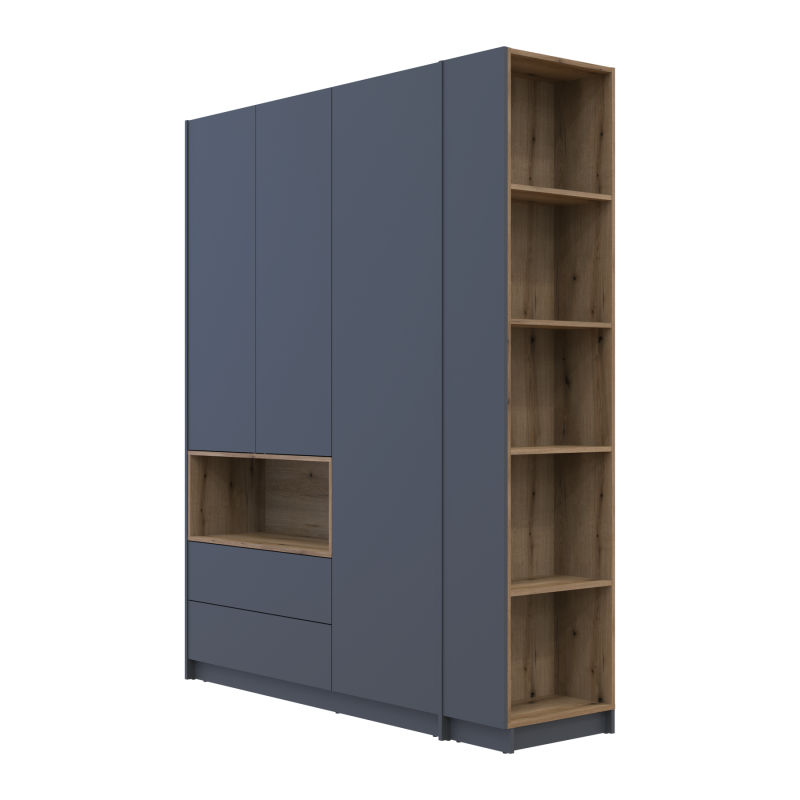 Шкаф для одежды с нишей и этажеркой Дейл Графит/Дуб Эвок 3 ДСП 178х52х220 (44900337)