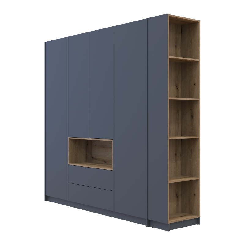 Шкаф для одежды с нишей и этажеркой Дейл Графит/Дуб Эвок 4 ДСП 234х52х220 (44900339)