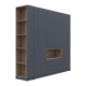 Шкаф для одежды с нишей и этажеркой Дейл Графит/Дуб Эвок 4 ДСП 234х52х220 (44900339)