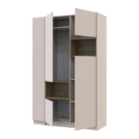 Шафа для одягу з нішою та етажеркою Дейл Кашемір/Дуб Артизан 2 ДСП 143.2х52х220 (44900336)