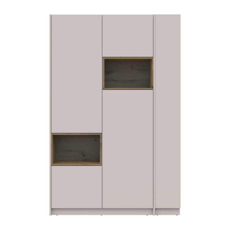 Шкаф для одежды с нишей и этажеркой Дэйл Кашемир/Дуб Артизан 2 ДСП 143.2х52х220 (44900336)