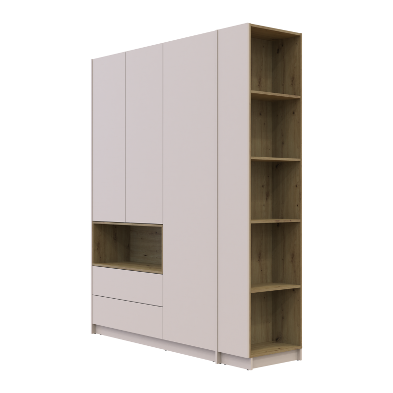 Шкаф для одежды с нишей и этажеркой Дейл Кашемир/Дуб Артизан 3 ДСП 178х52х220 (44900338)