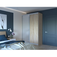 Шкаф купе Сити Лайт Дуб Cонома 1 ДСП / 1 Зеркало 150х45х225 (42002037)