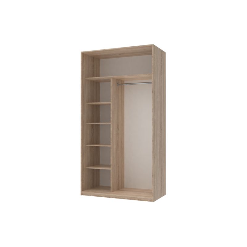 Шкаф купе Сити Лайт Дуб Cонома 2 Зеркала 120х60х225 (42002036)