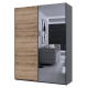 Шкаф купе G-Caiser Графит / Дуб Эвок 1 ДСП / 1 зеркало / 3 части 180х60х240 (80737749)