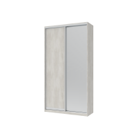 Шкаф купе Сити Лайт Белое дерево 1 ДСП / 1 Зеркало 120х45х225 (42002044)