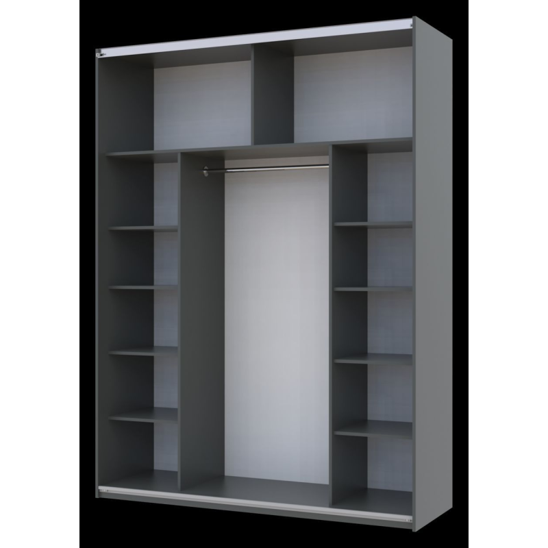 Шкаф купе G-Caiser Графит Графит 1 ДСП / 1 зеркало 180х60х240 (42005088)