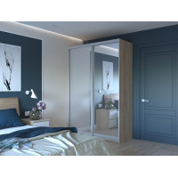 Шкаф купе Сити Лайт Дуб Cонома 2 Зеркала 150х45х225 (42002038)