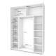 Шкаф купе G-Caiser Белый Графит/Белый 1 ДСП / 1 стекло / 3 части 180х60х240 (42005094)