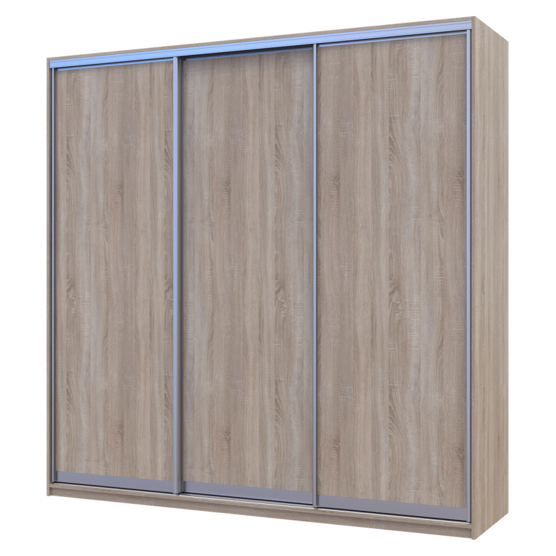 Шкаф купе Сити Лайт Дуб сонома 3 ДСП 225х60х225 (42002137)