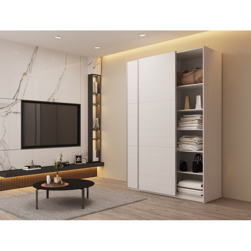 Шкаф купе G-Caiser Белый 2 ДСП / 3 части 180х60х240 (42002108)