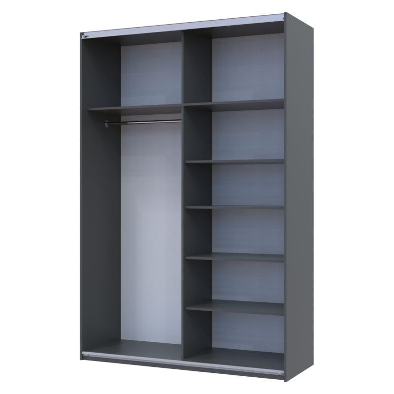 Шкаф купе G-Caiser Графит Дуб Эвок 2 ДСП 160х60х240 (42005074)