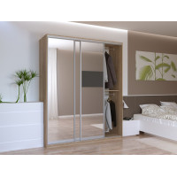 Шкаф купе Сити Лайт Дуб Cонома 3 Зеркала 180х60х225 (42002057)