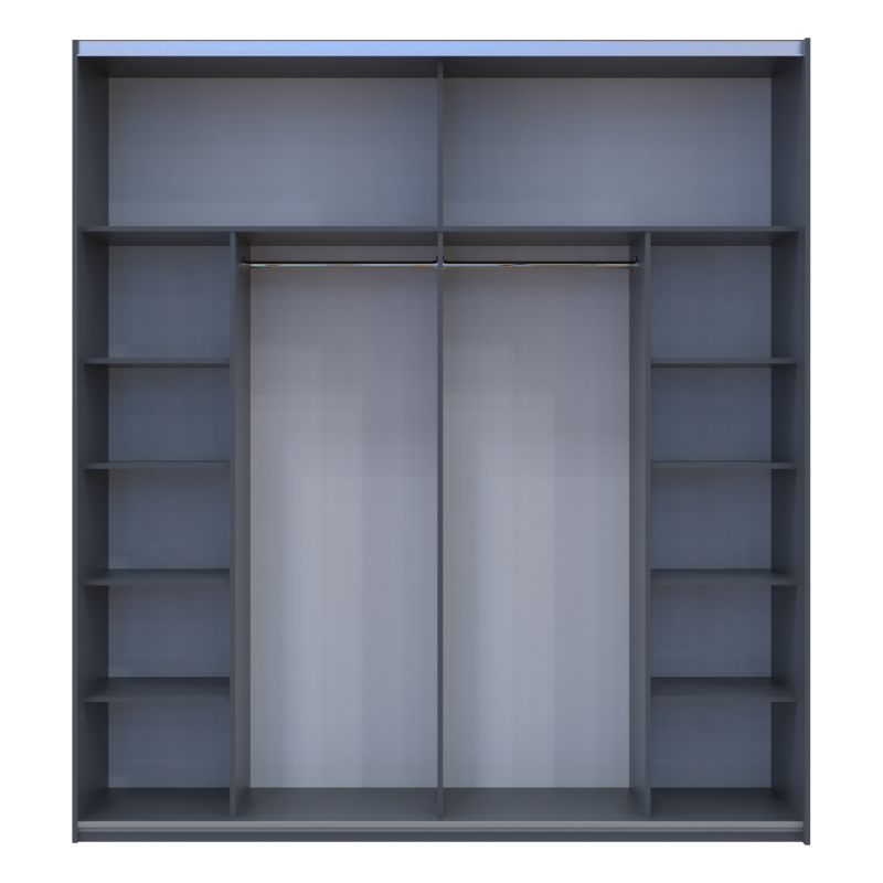 Шкаф купе G-Caiser Графит/Графит вставка Бетон 2 ДСП /5 частей 220х60х240 (44900284)