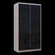 Шкаф купе Сити Лайт Слим Дуб Сонома Стекло Черное 120х60х225 (44900313)