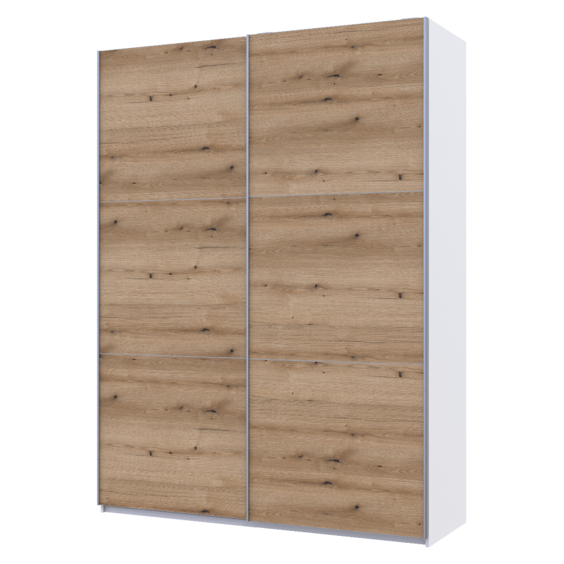 Шкаф купе G-Caiser Белый / Дуб Эвок 2 ДСП / 3 части 180х60х240 (42005020)