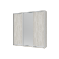 Шкаф купе Сити Лайт Белое дерево 2 ДСП / 1 Зеркало 225х60х225 (42002067)